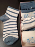 浪莎女士袜子女秋冬短袜棉质吸汗蓝色动物运动系低帮短筒休闲袜子 实拍图