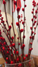【红色招财银柳】干花真花鲜枝耐寒年宵花水培花卉室内摆放装饰花 60厘米【30支】送灯笼 实拍图