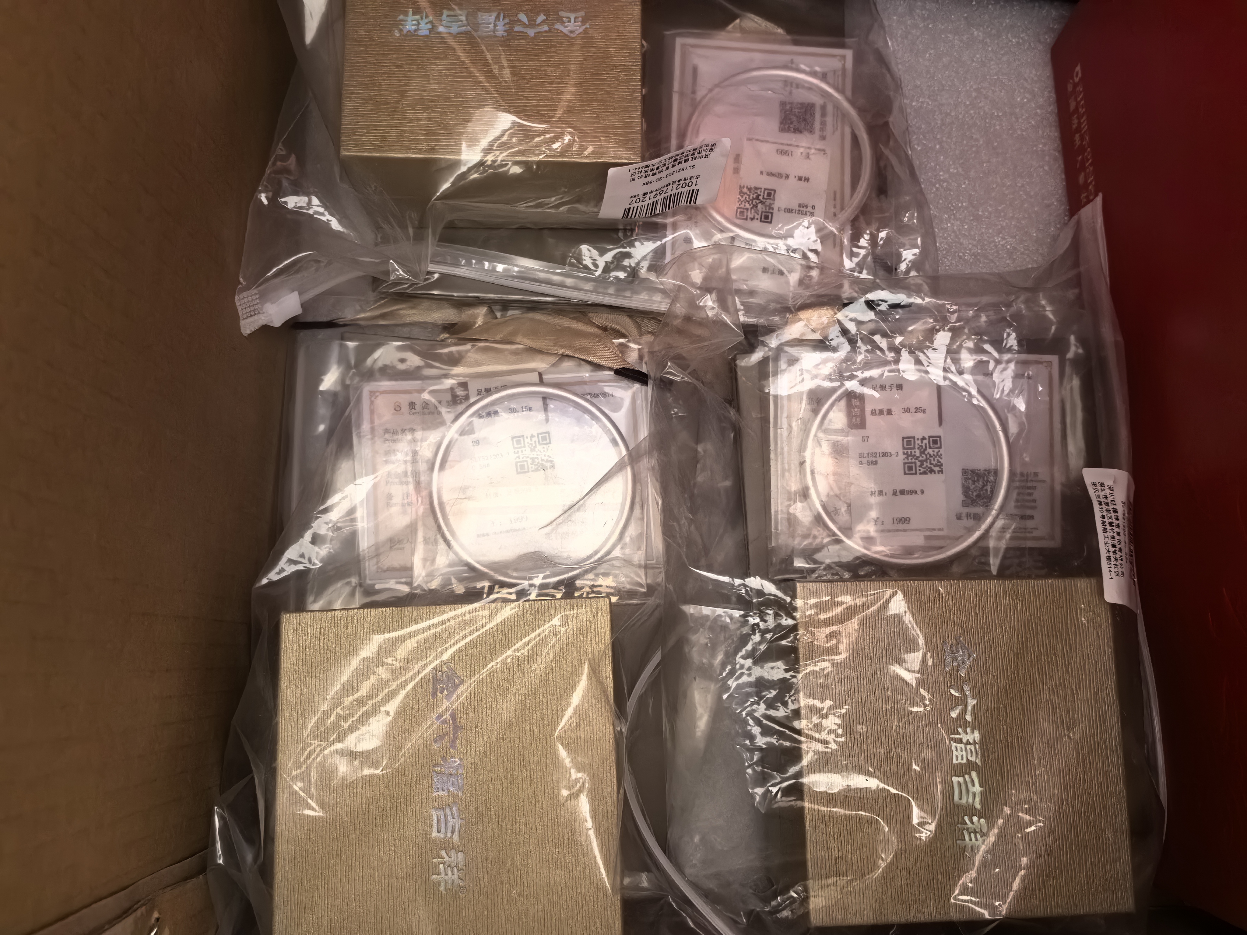 金六福吉祥银手镯女款银饰古法纯银素圈S9999国风30±0.5g生日礼物 实拍图