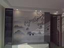 2025新款电视背景墙壁纸新中式客厅影视墙布美式花鸟山水壁布墙纸 18D立体丝绸布/平方 实拍图