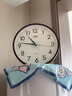 康巴丝（Compas）挂钟客厅 12英寸简约静音客厅石英钟表挂墙时钟 C2866 咖色30.5cm 实拍图