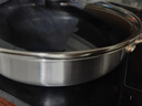 炊大皇 有钛平底锅 304不锈钢煎锅不粘锅可用铁铲蜂窝纹电磁炉煎锅26cm 实拍图