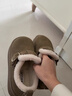 百丽流浪法棍厚底增高休闲女鞋一脚蹬懒人勃肯鞋JD009DM5 灰毛里 39 实拍图
