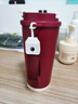 京东京造 保温杯 双饮口咖啡杯【陶瓷内胆-316不锈钢】 红色500ml 实拍图