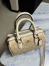 蔻驰（COACH）女包经典标志涂层帆布斜挎包时尚百搭情人节礼物 沙黄色配白色CW329IMXDM 实拍图