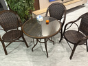 紫叶（ziye） 户外桌椅 藤椅组合 阳台桌椅三件套 休闲庭院小茶几室外藤编餐桌 4【曼哈顿椅】+1【D80圆桌】 实拍图