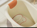 日康（rikang）泡澡桶 儿童洗澡桶婴儿游泳桶家用浴缸浴桶赠浴凳米色 X1002-2 实拍图