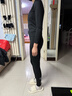 准者紧身健身服男春冬加绒高弹速干透气篮球跑步压缩运动套装打底衣裤 纯正黑ZZ1601134+ZZ1601135 常规款【长袖+长裤】 L 实拍图