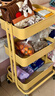 宜家（IKEA）拉斯克家居小推车三层置物架移动茶水桌客厅咖啡桌厨房储物收纳架 米色黄色大号 35*45*77cm 实拍图