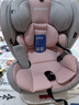 Heekin德国 儿童安全座椅汽车用0-4-12岁婴儿宝宝360度旋转ISOFIX硬接口 尊享粉(遮阳棚+上拉带+侧保护) 实拍图