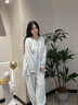 英氏26新品孕产妇家居服月子服孕妈睡衣10A抑菌双层棉纱固定胸垫浅蓝M 实拍图