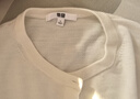 优衣库女装精纺美利奴羊毛圆领针织开衫/长袖通勤478331 01 乳白色 L 实拍图