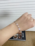 APM Monaco粉母贝心相连可调节手链情侣银手饰时尚送女友情人节礼物 实拍图