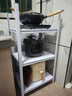 美亿莱厨房置物架不锈碳钢货架家用微波炉架落地收纳储物架烤箱架子多层 【3层碳钢加厚】长40宽30高80 实拍图