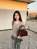 CinvaiKrose赵昭仪同款包包女包2026新款保龄球包斜挎包生日情人节礼物送女友 咖啡色coffee【送女友老婆女生礼物走心】 实拍图