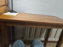 林之语全实木窄书桌学生家用小户型卧室学习桌子写字桌长条桌电脑办公桌 【全橡胶木书桌】胡桃木色 80x40x75cm（单抽屉） 实拍图