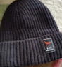 红蜻蜓帽子男士冬季毛线帽加绒保暖棉帽户外骑车防寒防风护耳帽针织冷帽 黑色帽子·加绒防风 实拍图