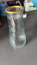 玻璃花瓶透明植物插花瓶水培容器大花瓶装饰客厅摆件 透明描边水波纹（17*5.5*8） 1个装 实拍图