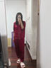 金三塔真丝睡衣女100%桑蚕丝外穿丝滑亲肤两件套睡裤居家服情人节礼物 [鸿运]19姆米焦糖红 L 实拍图