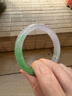 缅甸冰种翡翠手镯正品甜绿玉手镯飘花满阳绿玻璃种冰透翡翠玉镯子 55-56mm 实拍图