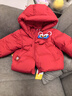 巴拉巴拉童装儿童羽绒服红色男童女童新款春装拜年服国风宝宝外套加厚 红红福兽60611-白鸭绒 80 实拍图
