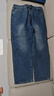 Homlean简约复古牛仔裤夏季百搭水洗美式宽松直筒长裤K3306青蓝3XL 实拍图