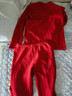久岁伴【中厚双面绒】儿童保暖内衣套装新年大红色本命年男女童秋衣秋裤 红色1 160 /身高150-162体重90-105斤 实拍图