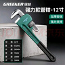 绿林（GREENER）管钳管子钳家用扳手水管钳子多功能加自紧加强款沾塑管钳14寸 实拍图