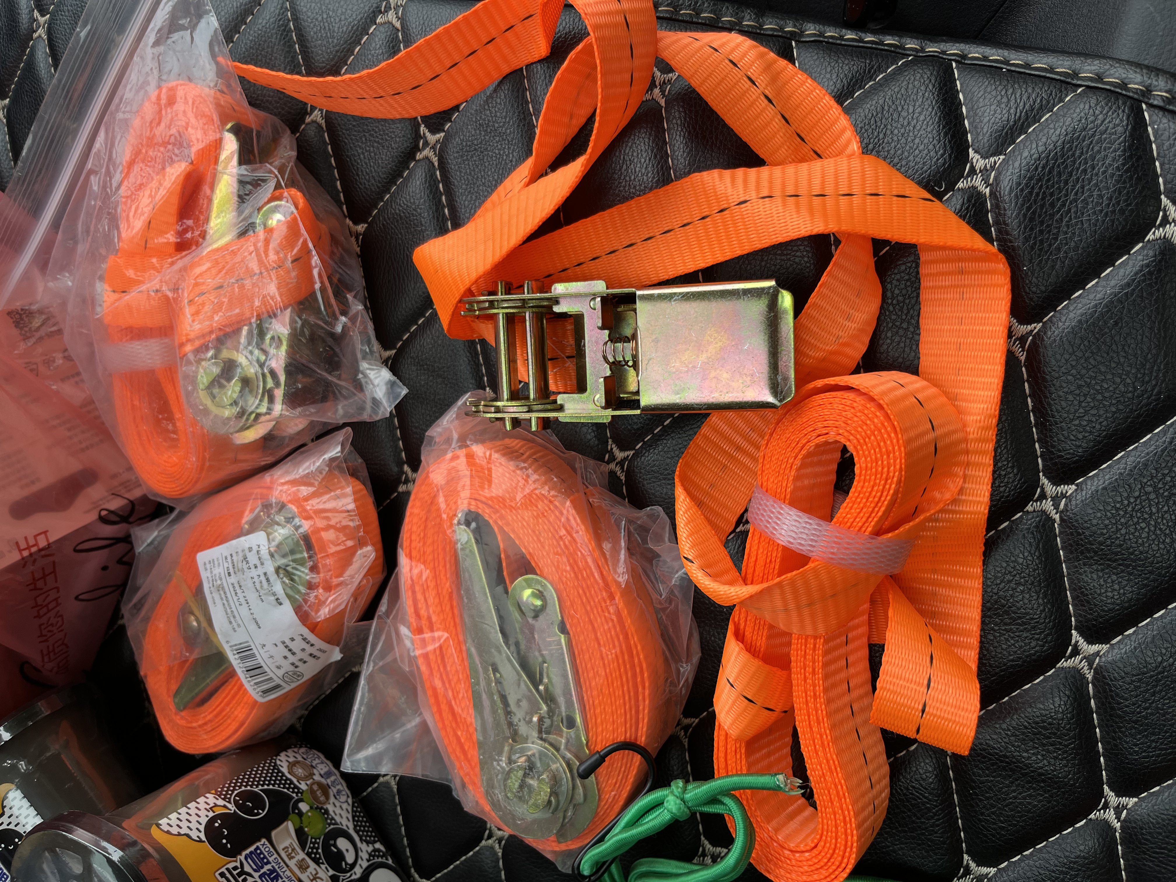 九千谷货车紧绳器 货物捆绑带 卡车运输货物收紧捆扎带 绳子拉紧器 拖车绳棘轮绑带刹车绳 带拉紧器2.5CM*4米 实拍图