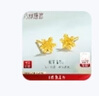 六福珠宝新年礼物 足金栀子花黄金耳钉 计价G01G0027DS 约1.00克 实拍图