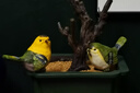 慧祥 创意礼物庭院家居仿真动物雕塑树脂工艺品小鸟装饰摆件家居饰品 一黄一绿（2只） 实拍图