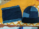 南极人毛线帽男保暖针织护耳冬加绒加厚包头套围脖帽子女N18M2519 黑色 实拍图