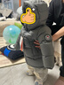 保姆鹅  【风墙】儿童羽绒服宝宝中长款护脸加厚外套保暖童装[NG2664] 大象灰 90 实拍图