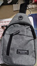 运动跑步包男休闲斜挎包手机包防泼水健身包女单肩包 灰色 实拍图