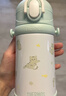 膳魔师儿童保温杯316L不锈钢杯宝宝吸管杯可斜挎学生水杯喝水杯子 TCKB 薄荷绿 吸管杯400ml（含备用吸管） 实拍图