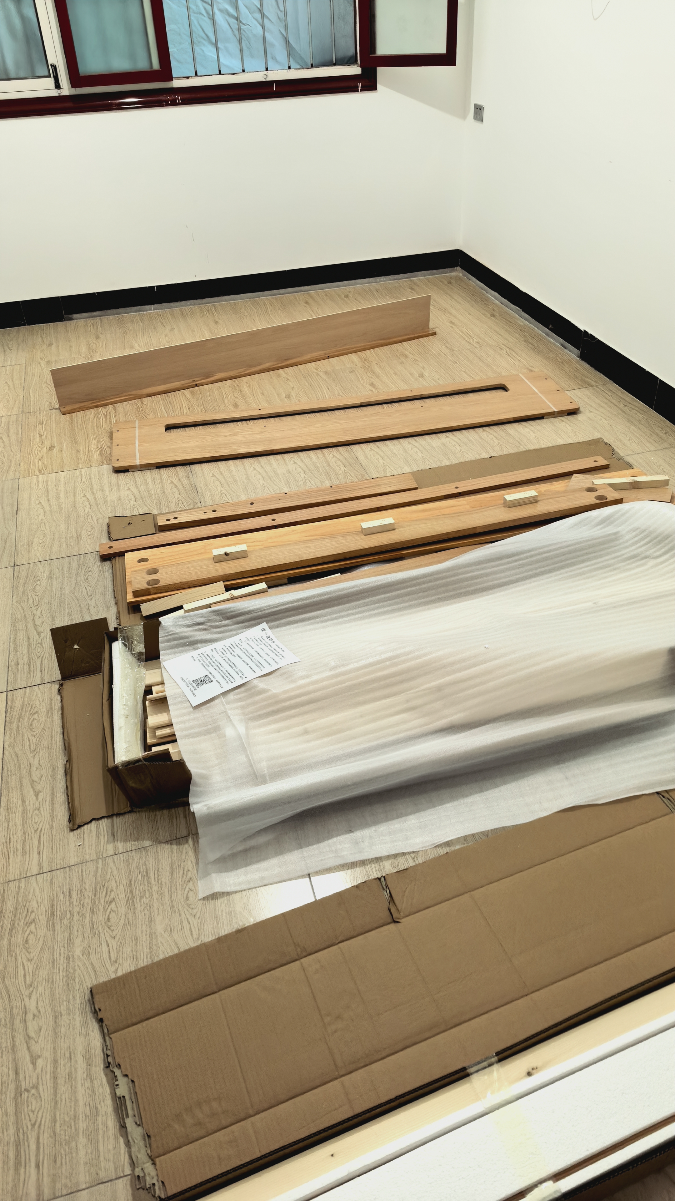 梦安客全实木床双人床高靠背北欧简约橡木床主卧室家具1.8m原木色 实拍图