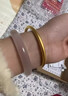 QMXD仿沙金手镯女古法实心素圈结婚镯子久不掉色新年元旦节礼物送女友 两件套+精美礼盒 实拍图