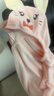 欧孕（OUYUN）婴儿浴巾珊瑚绒速干儿童斗篷浴袍带帽宝宝洗澡浴衣 兔子145*85 实拍图