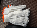 橘边棉纱劳保手套轻便舒适耐磨手部防护劳保手套透气线手套 普通棉线5双 实拍图