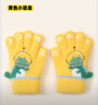 牧萌儿童手套秋冬季全指手套保暖男女童学生上学写字针织手套 黄色 实拍图