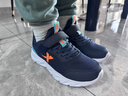 特步（XTEP）儿童童鞋基础密网魔术贴舒适校园跑鞋 深邃蓝/海湾蓝 35码 实拍图
