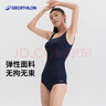 迪卡侬泳衣女连体三角抗氯游泳服显瘦大码泳装泡温泉深蓝4230020 实拍图