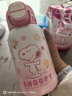 史努比（SNOOPY）儿童双饮保温杯吸管直饮316不锈钢大容量带杯套学生水壶580ML 粉 实拍图