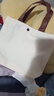 帆布收纳包纯色手提包女士学生上班上学手拎便当饭盒收纳帆布袋 白色 实拍图