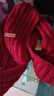 百搭韩版针织毛线红色围巾女2024圣诞冬季高级感新年礼物情侣围脖 针织围巾-酒红色-1个装-保暖 1 实拍图