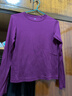 优衣库女装柔滑弹力棉质圆领T恤/长袖基础版型内搭480869 76 紫色 S /155/80A 实拍图