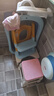 世纪宝贝（babyhood）儿童马桶辅助器 宝宝阶梯架坐便圈扶手架座便器 PU软坐垫 天空蓝 实拍图