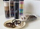 儿童莫兰迪色系高弹力头绳无缝不伤发发绳无痕布艺清新发饰 无缝发圈袋装60根-黑+咖+莫兰迪 实拍图