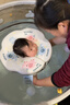 iuu婴儿游泳桶免安装 儿童洗澡桶 可折叠泡澡桶家用新生儿游泳池浴桶 【免安装-透明】巨无霸+游泳圈 母婴级面料，耐磨稳固防变形 实拍图