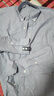 100%全棉长袖衬衫男士宽松潮纯棉休闲衬衣外套百搭翻领上衣春秋 小印花-灰色 40 建议135-145斤 实拍图